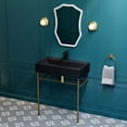 thumbnail image 6 of Claire 30 Ceramic Console Sink Matte Black Basin Brushed Gold Legs, 6 of 10