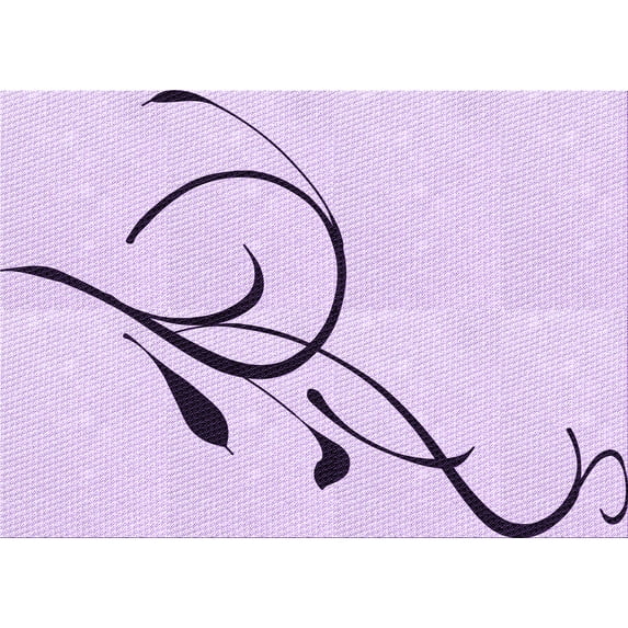 Ahgly Company Indoor Rectangle Patterned Orchid Purple Area Rugs, 5' x 7'