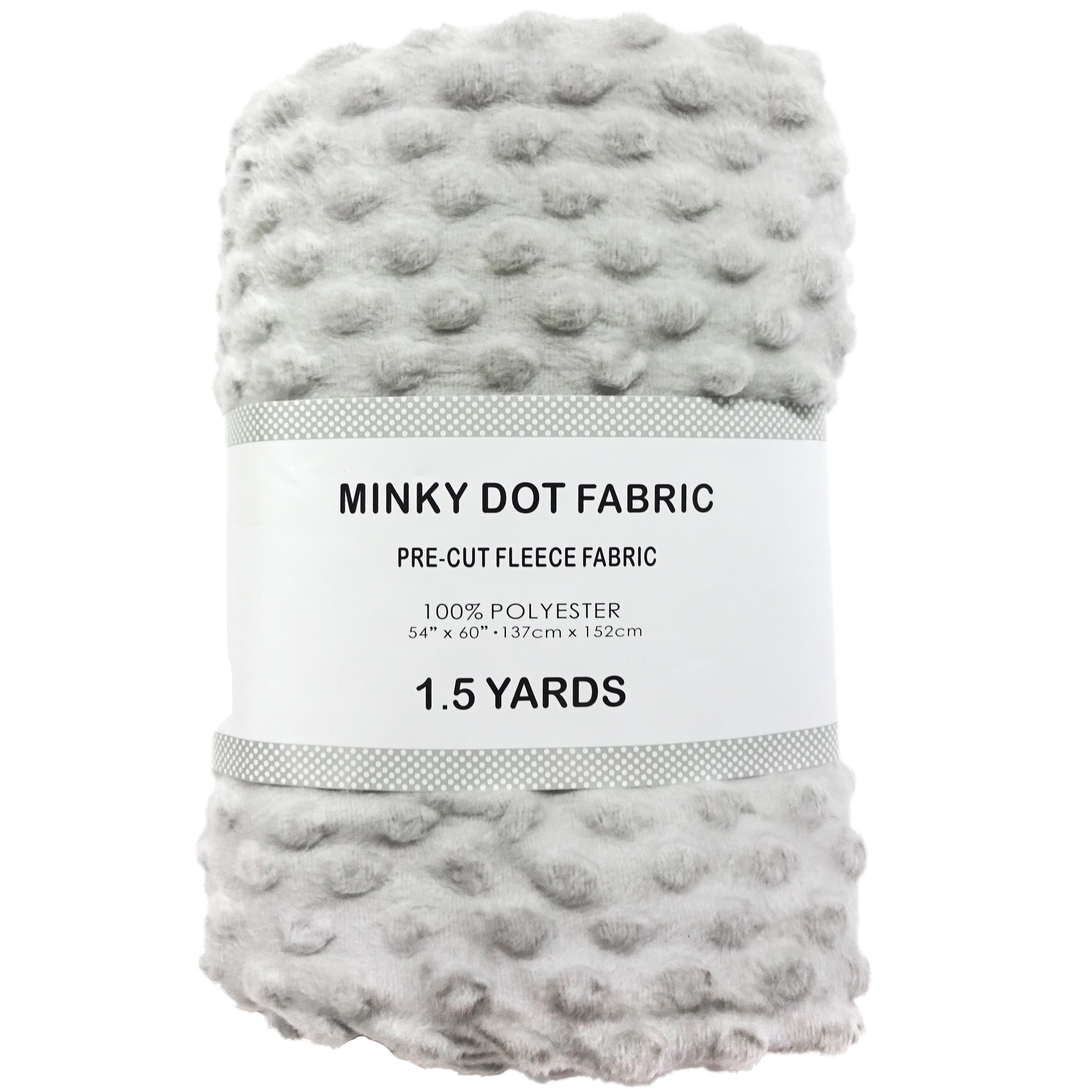 Shason Textile (1.5 Yard Cut) Soft Minky Dot Fleece, Light Grey.