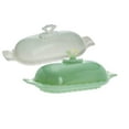 thumbnail image 2 of Mosser Glass Covered Butter Dish, 2 Piece Antique Vintage Style Opaque Glass Butter Keeper Plate, White Milk Glass, 2 of 2