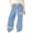 Blue, variant on MUXiin Sweatpants for Girls 10-12 Bowknot Baggy Y2k Parachute Track Pants Elastic Waist Athletic Pants Open Bottom Comfy Kids Youth Workout Sweat Pants with Pockets Preppy Clothes for Girls