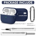 thumbnail image 2 of for AirPods Pro Case Cover with Cleaner Kit,Soft Silicone Protective Case for AirPods Pro 2nd/1st Generation for Women Men,AirPod Pro 2 Case Accessories with Keychain-Midnight Blue, 2 of 6