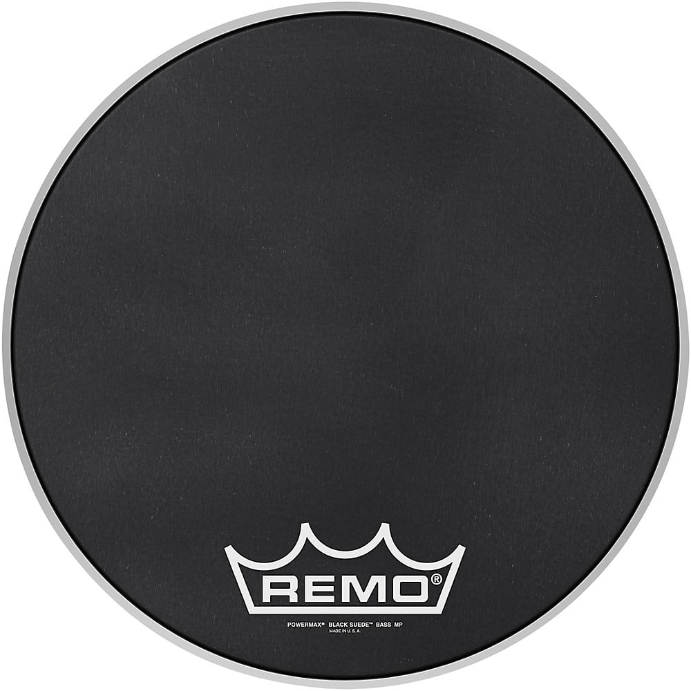 16 Remo Powermax Black Suede Crimplock Bass Drumhead 
