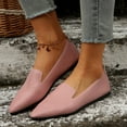thumbnail image 2 of Miluxas Women Flats Shoes Women Breathable Thin Soft Soled Pointed Toe Dress Shoes Comfortable Slip on Shoes Pink 5.5(36), 2 of 9