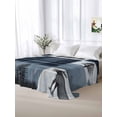 thumbnail image 5 of Navy Blue Plaid King Size Flat Sheet, Wrinkleproof & Fadeproof Cooling Flat Bed Sheet Only, Farmhouse Animals Tree Vintage Breathable Soft Bedding Top Sheets 105 x 98 Inches, 5 of 8