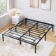 thumbnail image 1 of 16-pulgada tamaño completo marco de cama con almacenamiento metal platform marco de cama con steel slat support no necesita colchón base easy to assemble (negra), 1 of 7