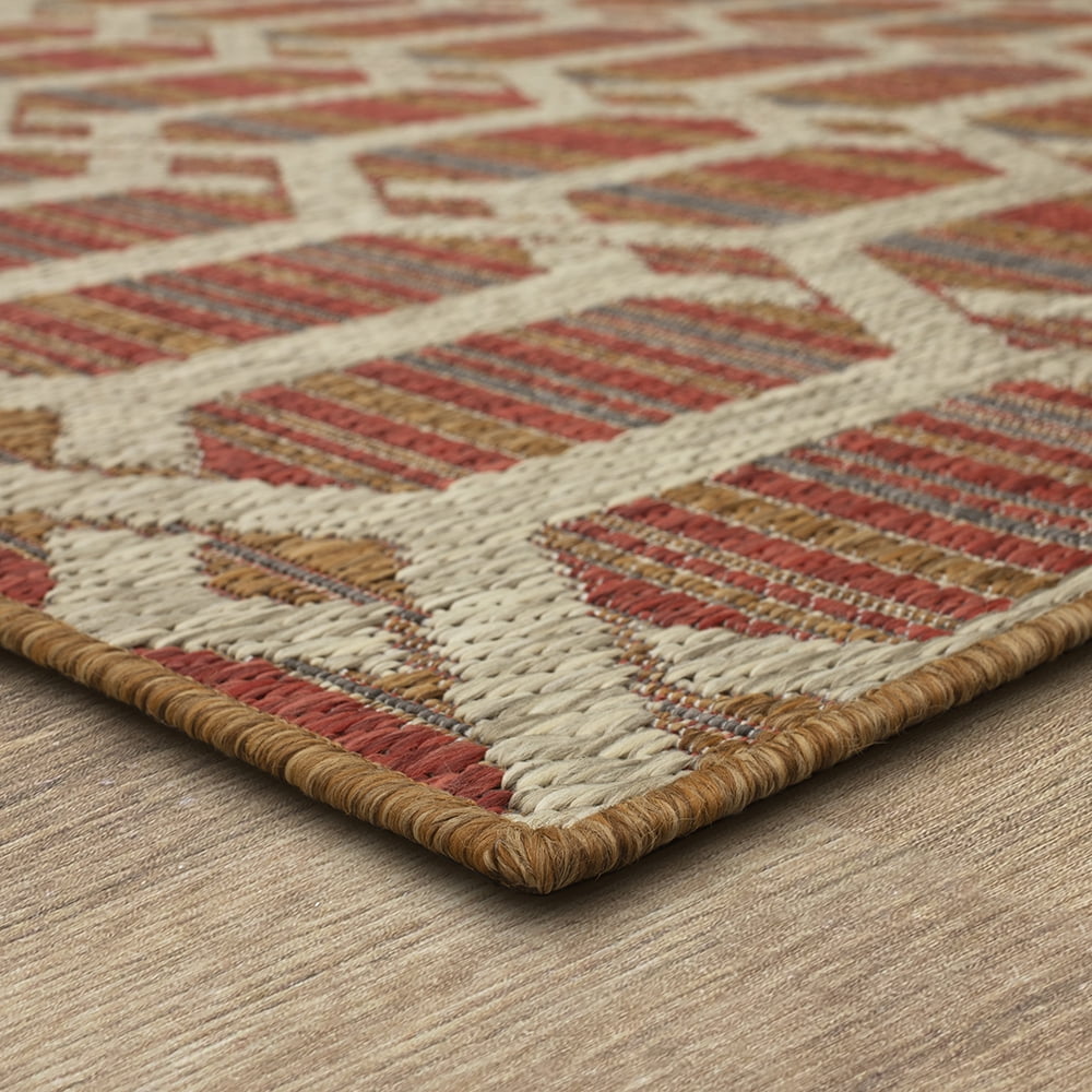 Mohawk Home Clemente Geo Outdoor Area Rug, Rust, 8' x 10'