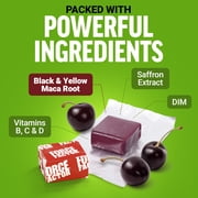 Force Factor Perfect Maca, Black & Yellow Maca Root Supplement with DIM & Saffron for Mood, Hormone, Energy Support, Dark Cherry, 60 Soft Chews