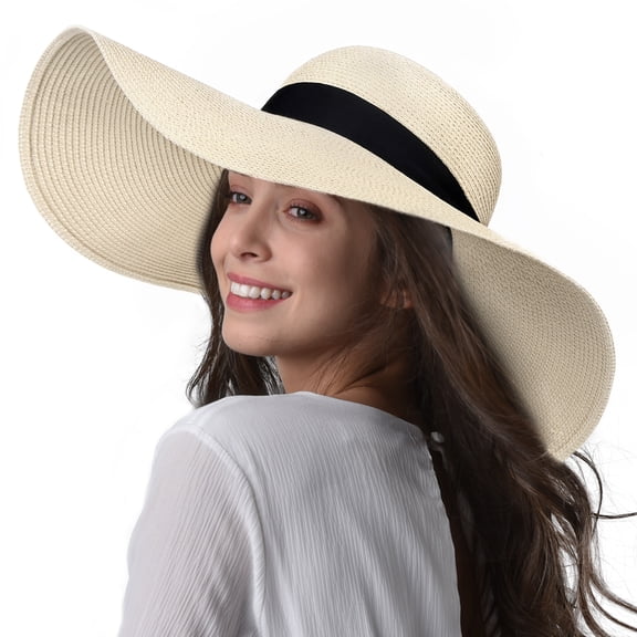 FURTALK Womens Sun Straw Hat Wide Brim UPF 80 Summer Hat Foldable Packable Floppy Beach Hats for Women