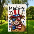 thumbnail image 6 of AZXY 4th of July Garden Flag 15.7x23.6 Inch Double Sided Patriotic Cow Welcome Outdoor Yard Decorations, 6 of 7