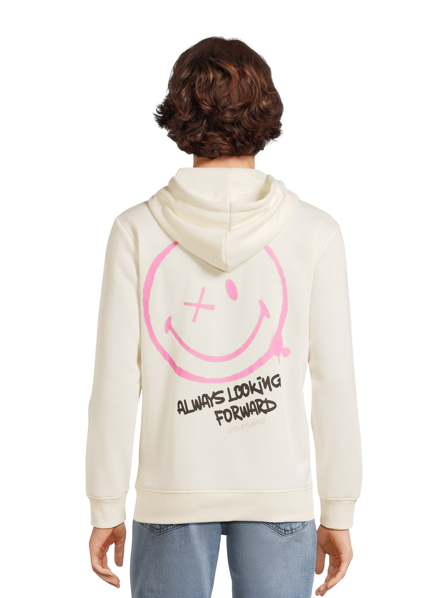 SmileyWorld Men's Graphic Print Hoodie with Long Sleeves, Sizes XS-3XL