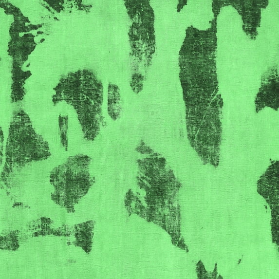Ahgly Company Indoor Square Abstract Emerald Green Modern Area Rugs, 3' Square