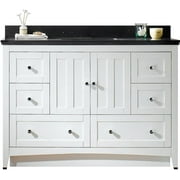 47.6-in. W Floor Mount White Vanity Set For 3H4-in. Drilling Black Galaxy Top White UM Sink