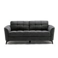 thumbnail image 3 of Odin 3 Piece Sofa Set with Loveseat and Chair, Tufted Cushions, Gray Velvet- Saltoro Sherpi, 3 of 5