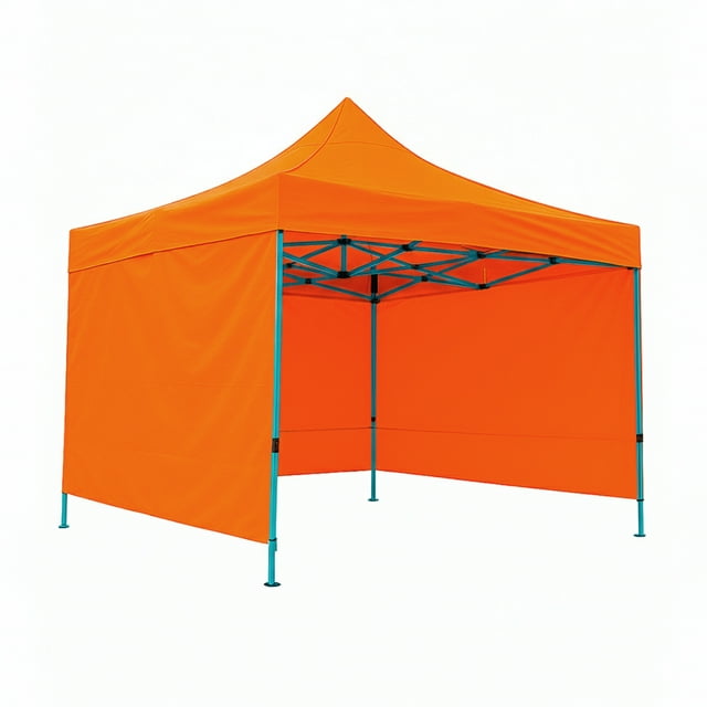 Ilios Innova | Toldo Plegable Naranja 2x2 con Paredes Laterales, Impermeable y Resistente al Calor, Velcro de Ajuste, Ideal para Exterior.