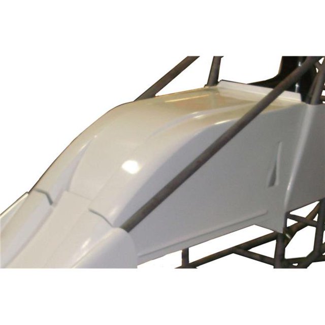 Sprint Car White Dual Duct Inside The Rail Hood