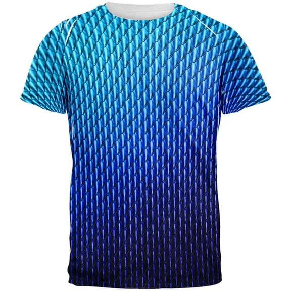 Halloween Blue Ice Dragon Scales Costume All Over Mens T Shirt Multi MD