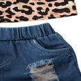thumbnail image 5 of FNNMNNR Girl Short Sleeve Tops Denim Shorts Floral Lace Up Ruffle Shirt, 5 of 6