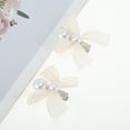 thumbnail image 5 of Unique Bargains 2 Pcs Hair Clip Grace Pearl Bow Duckbill Clip White, 5 of 5