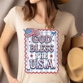 thumbnail image 4 of God Bless the USA T-Shirt – Patriotic American Flag Graphic Tee, Gold, Size 4XL, 4 of 6