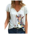 thumbnail image 3 of T-Shirt à Manches Courtes à Col Rond Imprimé en 3D pour Femme, 3 of 3