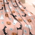thumbnail image 3 of Pink Halloween Ghosts Bats and Pumpkins Blanket,Comfortable Soft Flannel Throw Blanket,All Season,Warm Lightweight Blankets for Sofa Bed Couch Living Room Chair,60"x80", 3 of 4