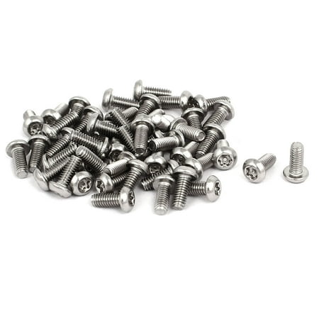 

M2.5x6mm 304 Stainless Steel Button Head Torx Security Machine Screws 50pcs