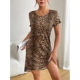 thumbnail image 4 of Ekouaer Womens Nightgown Short Sleeve Night Shirt Crewneck Printed Casual Sleepshirt, 4 of 6