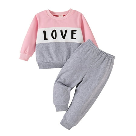 

Girl Outfit Baby 6 Set Toddler Girls Long Sleeve Letter Printed T Shirt Pullover Tops Pants Kids Outfits Girl 3 Piece Pant Set