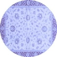 thumbnail image 1 of Ahgly Company Indoor Round Oriental Blue Traditional Area Rugs, 5' Round, 1 of 4