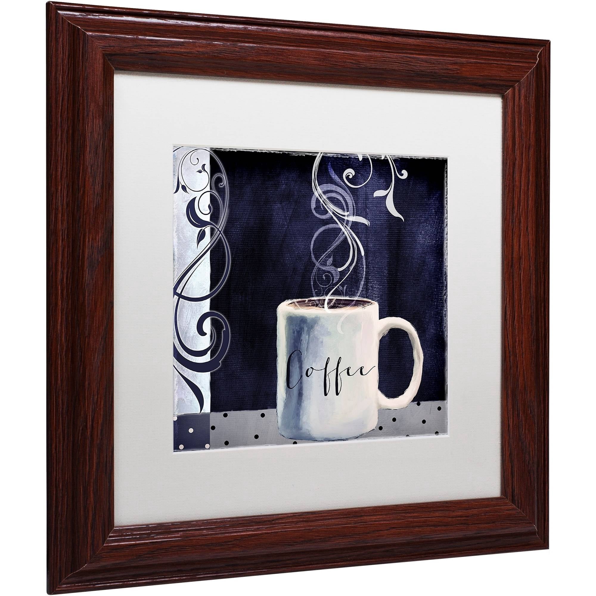 Trademark Fine Art "Cafe Blue I" Canvas Art by Color Bakery White Matte, Wood Frame