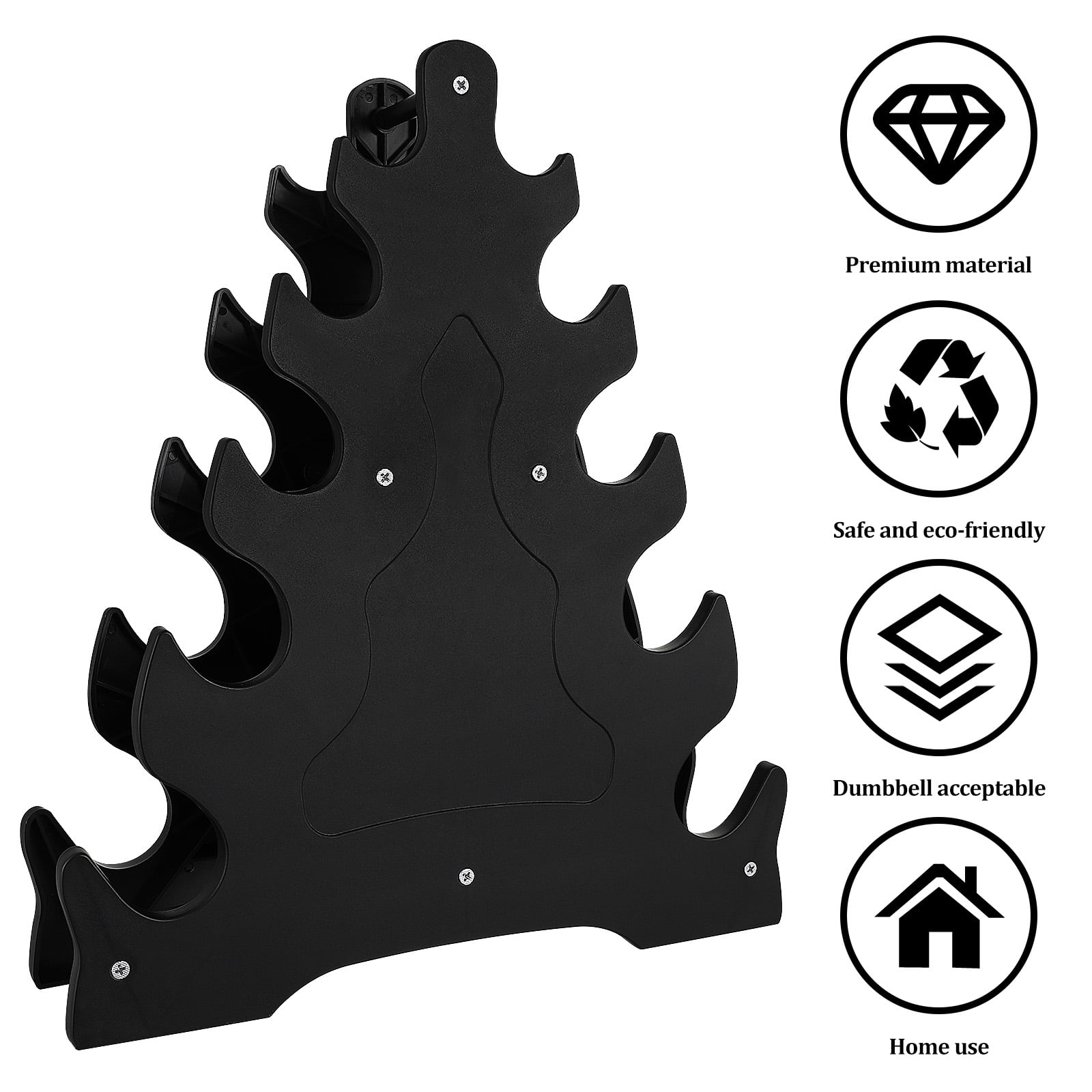 PAMINGONO Dumbbell Storage Rack – 5-Tier Weight Lifting Stand – Tree Leaf Design Dumbbell Holder for Home Gym Organization