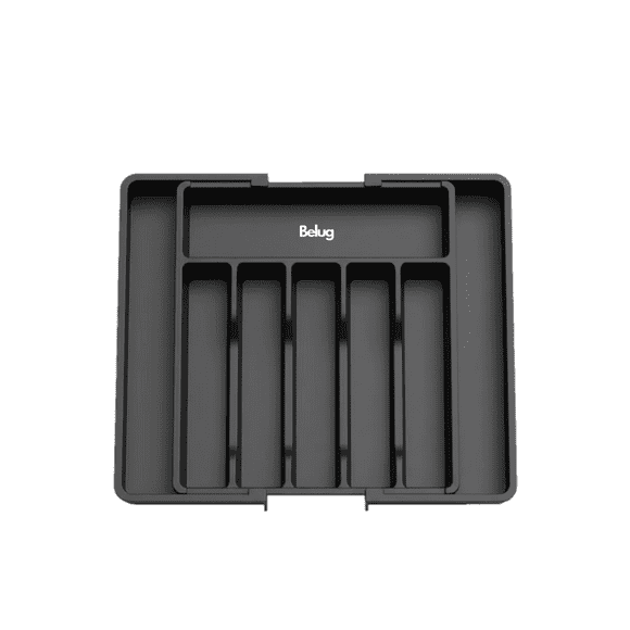Organizador Bandeja De Cubierto Extensible 8 Compartimientos Belug Negro