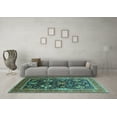 thumbnail image 3 of Ahgly Company Indoor Rectangle Oriental Turquoise Blue Industrial Area Rugs, 7' x 10', 3 of 4