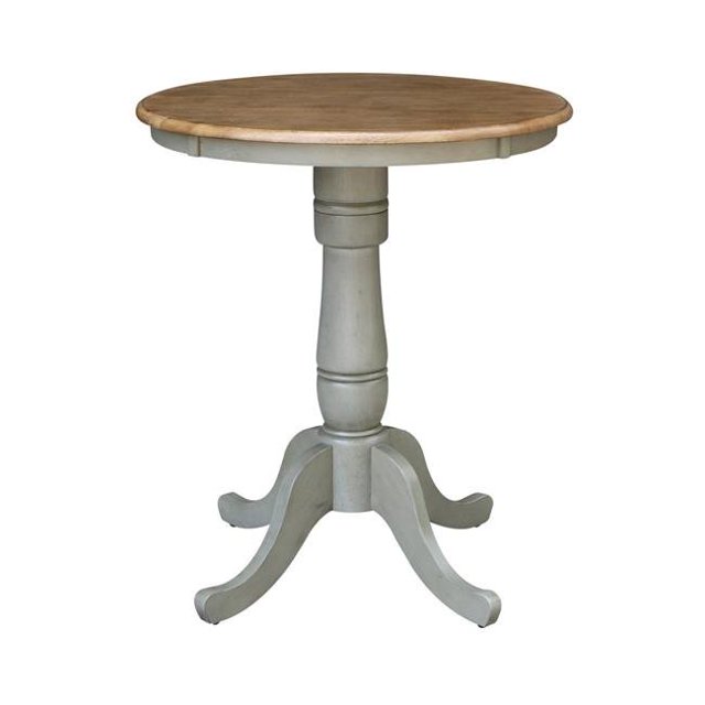 International Concepts K41-30RT-6B Table à Pied Ronde de 30 Pouces avec Hauteur de Comptoir, Hickory & Stone