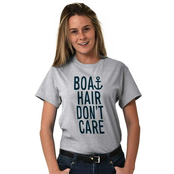 Boat Hair Don't Care Ocean Vibes Cute Women's Plus Size Graphic Tee Brisco Brands 2X