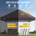 thumbnail image 6 of CROWN SHADES 10x10 Pop Up Canopy Tent with One Push Setup Easy Outdoor Sun Shade for Events, Parties, Camping Coffee, 6 of 8