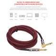 thumbnail image 3 of 3 Meters/ 10 Feet Musical Instrument Audio Guitar Cable Cord 1/4 Inch Straight to Right-angle Gold-plated TS Plugs PVC Braided Fabric Jacket for Electric Guitar Bass Mixer Amplifier Equalize, 3 of 5