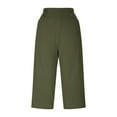 thumbnail image 3 of Besolor Womens Summer Capris Pants High Waisted Wide Leg Work Pants Causal Stretch Workout Yoga Pants with Pockets, 3 of 8