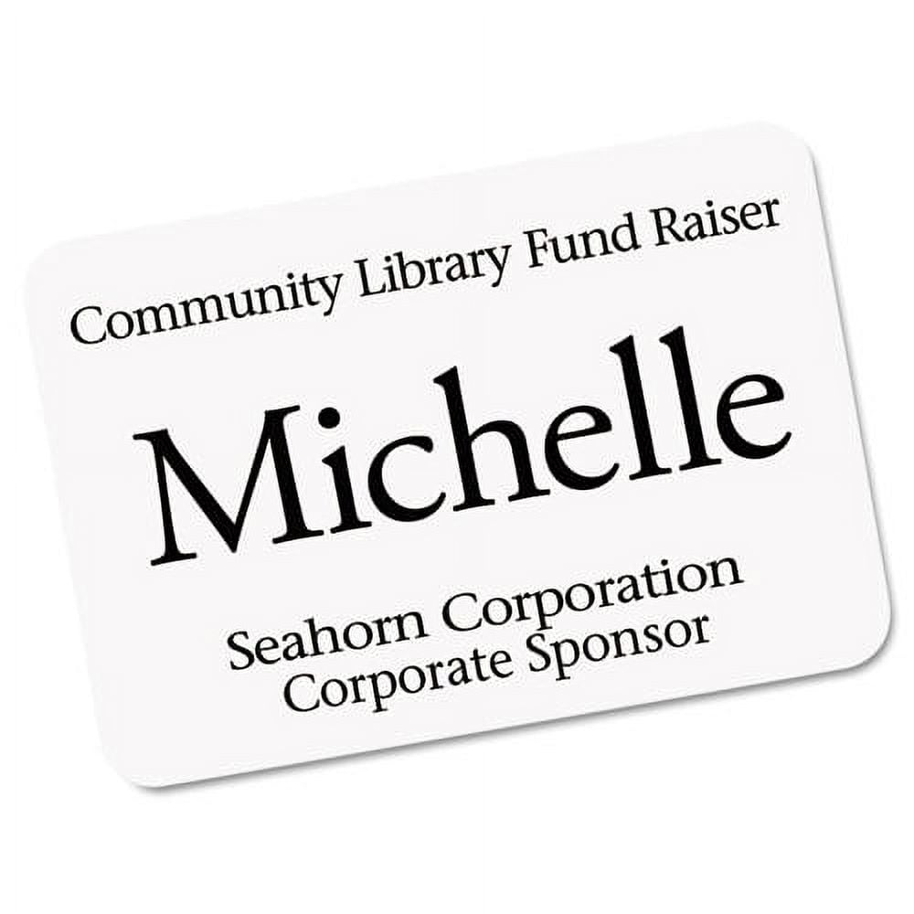 Ecofriendly Adhesive Name Badge Labels, 3.38 X 2.33, White, 400/box | Bundle of 2 Boxes