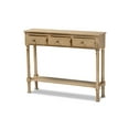 thumbnail image 2 of Baxton Studio Calvin Classic and Traditional French Farmhouse Oak Brown Finished Wood 3-Drawer Entryway Console Table, 2 of 5