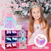 Flybay Princess Dress up for Girls, 27Pcs Toddler Dress up Toys Costumes Set Skirts, Shoes, Crowns, Pretend Play Birthday Gifts for 3-7 Year Old Girls