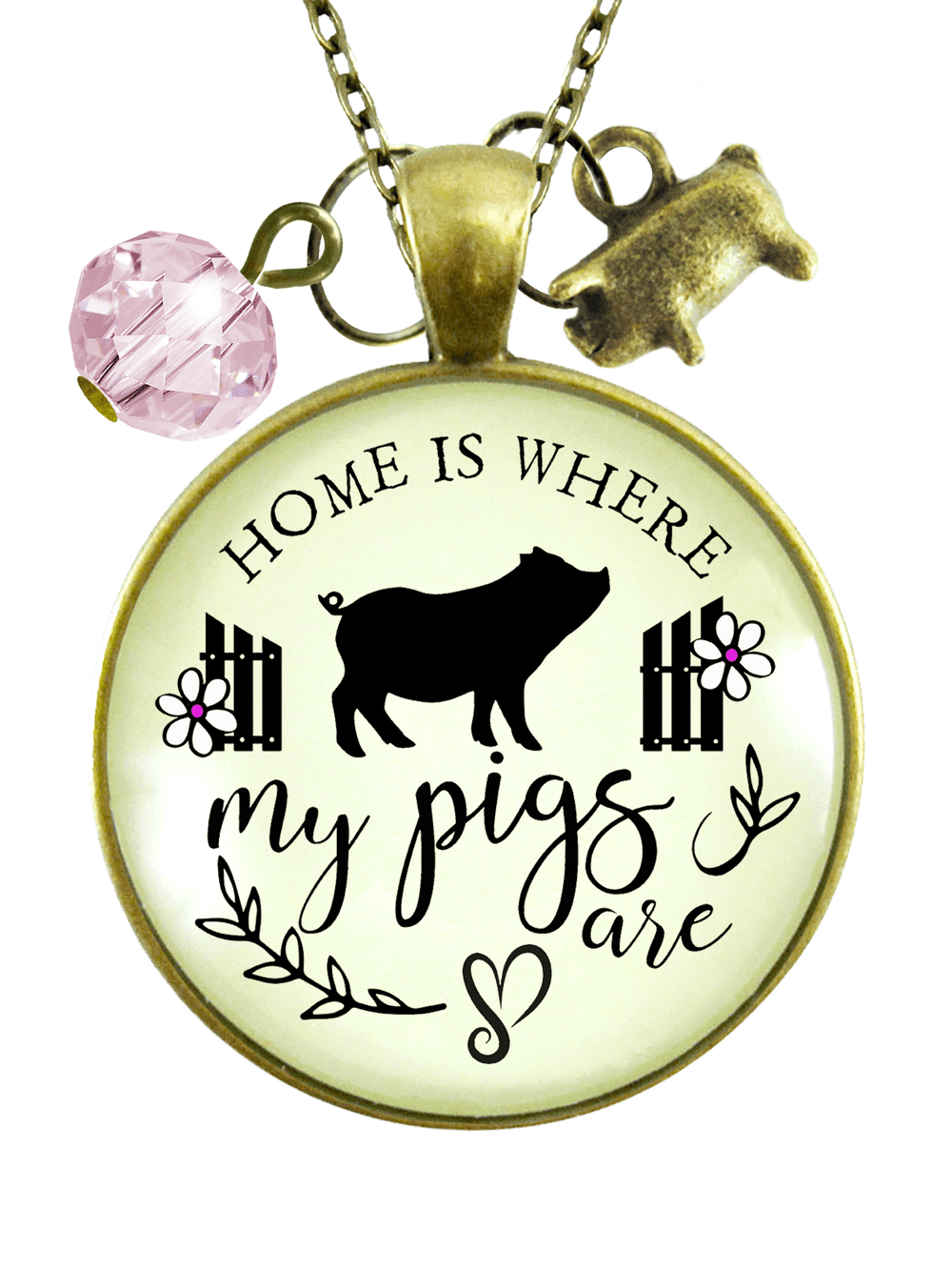 HandcraftDecorations Pig Necklace Pendant Pig,Personalized Pet Pig Jewelry,Farm Animal,Animal Lover Gift Pig Charm Farm Gift.F177