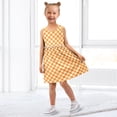 thumbnail image 7 of Girls Dress Orange Yellow Checked Sleeveless Dress for Girls Hem A-Line Casual Sundress, 7 of 7