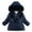 Dark Blue, variant on Ahuyic Toddler Kids Long Sleeved Coat, Fall And Winter Warm Coat For Kids, Fall And Winter Middle And Large Children's Long Sleeved Fashionable Coat Cotton Jacket
