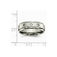thumbnail image 7 of Titanium Polished 1/5ct. tw. Diamond Ridged Edge Band Size: 12; for Adults and Teens; for Women and Men, 7 of 7