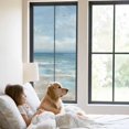 thumbnail image 2 of Ocean Window Privacy Film, Summer Beach Seagull Oil Painting Coastal Frosted Glass Window Clings Static Cling UV Heat Blocking Reusable Door Sticker for Bathroom 29.5 x 78.7 Inch, 2 of 9