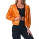 thumbnail image 4 of Chaqueta Brillante de Mujer Inspire Chic de Manga Larga Ligera con Cremallera y Capucha Metálica S Naranja, 4 of 6