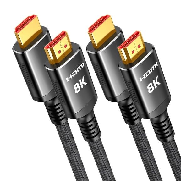 Snowkids 2-Pack 8K HDMI Cable 3.3ft, Ultra High Speed HDMI 2.1 Cord, 48Gbps, 8K@60Hz, 4K@120Hz Gaming, HDR for PS5, Xbox, TV