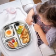 thumbnail image 2 of Duslogis Stainless Steel Kids Plates, Balanced Bites Divided Plates for Toddlers, Portion Control Plate, Metal Lunch Tray Dishes, Non Toxic & 100% BPA Free, Dishwasher Safe, Set of 2, 2 of 7